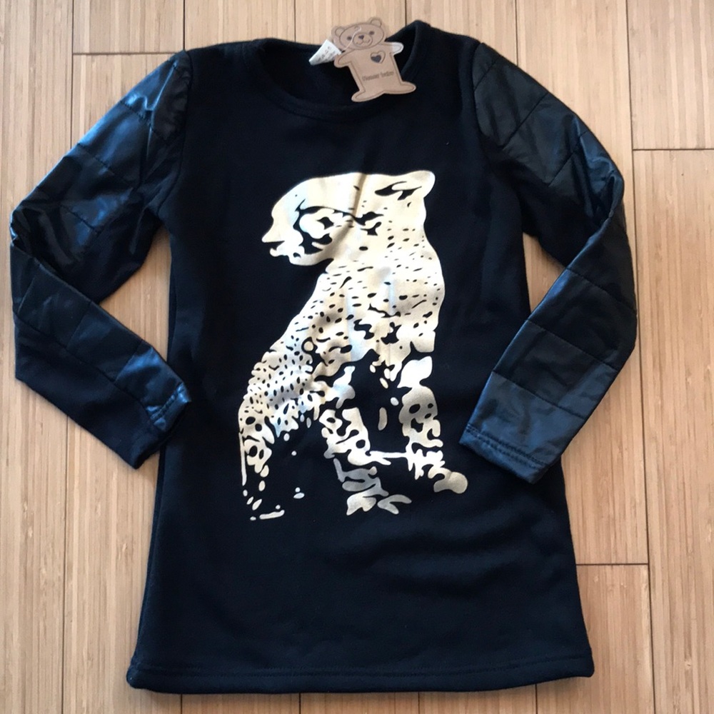 Gold leopard toddler girl sweatshirt/or dress